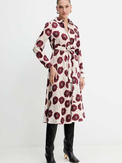 Marella sukienka Emme by Marella kolor beżowy midi rozkloszowana 2525226101200 - zdjęcie produktu nr 1