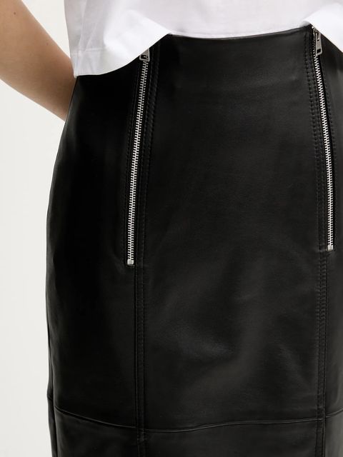 HUGO spódnica skórzana Leomira