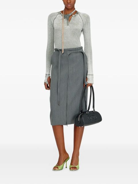 Diesel O-Rice front-zip midi skirt - Grey - zdjęcie produktu nr 2