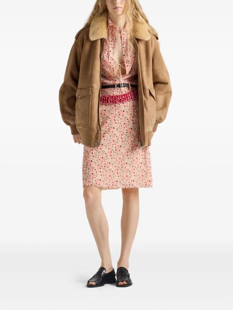 Prada floral Triangle-logo mini skirt - Pink - zdjęcie produktu nr 2