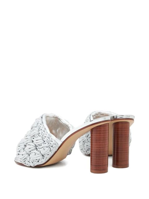 JW Anderson 90mm braided heeled sandals - Silver - zdjęcie produktu nr 2