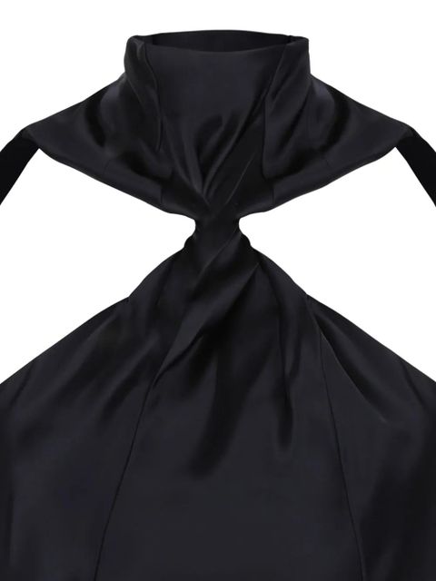 The Attico high-neck twisted maxi dress - Black