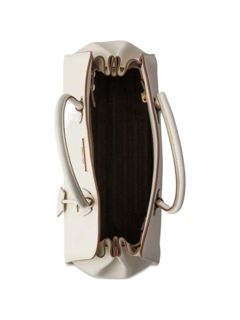 Prada medium leather tote bag - White
