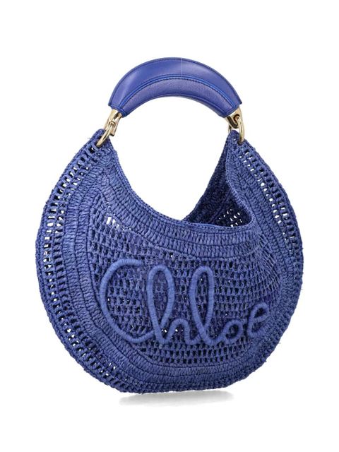 Chloé Summer Banana embroidered shoulder-bag - Blue