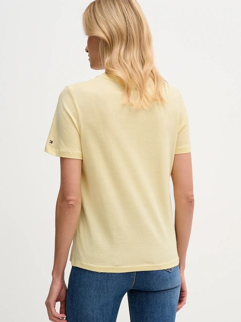 Tommy Hilfiger t-shirt bawełniany damski kolor żółty WW0WW40276