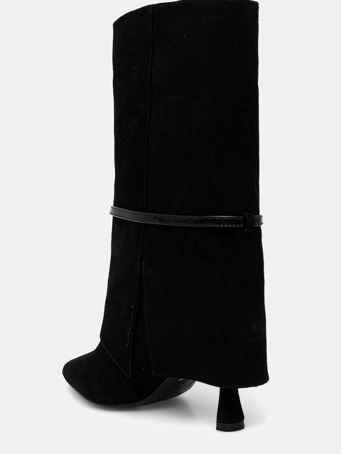 Answear.LAB botki zamszowe kolor czarny na szpilce - zdjęcie produktu nr 2