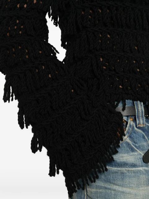 Blumarine fringed sweater - Black
