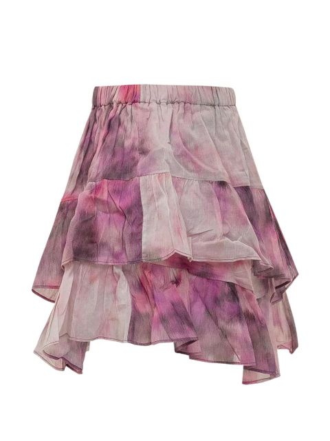 MARANT ÉTOILE cadia printed ruffled mini skirt - Pink