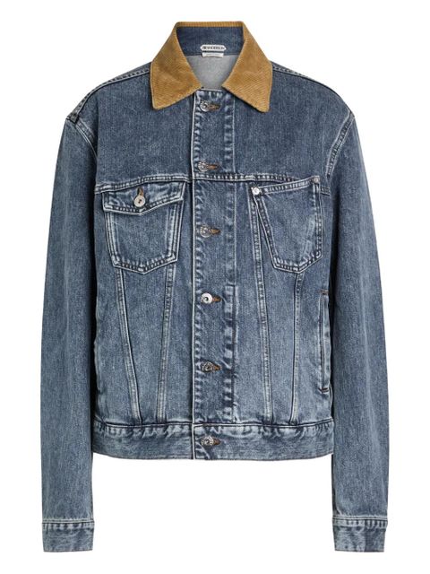 JW Anderson corduroy-collar denim jacket - Blue - zdjęcie produktu nr 1