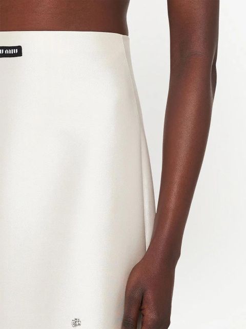Miu Miu floral-embellished midi skirt - White