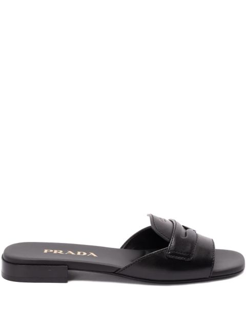 Prada penny-strap leather sandals - Black - zdjęcie produktu nr 1