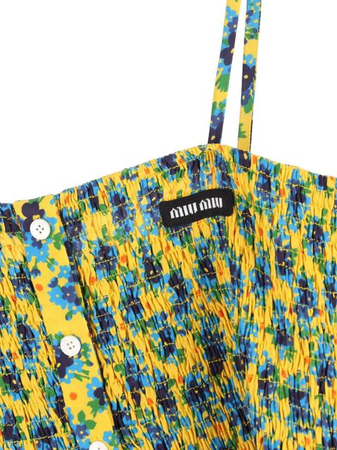 Miu Miu floral-print mini dress - Yellow
