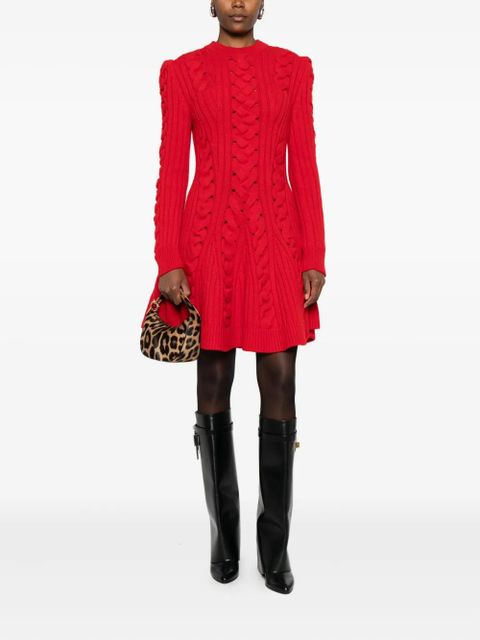 Alexander McQueen cable-knit mini dress - Red - zdjęcie produktu nr 2
