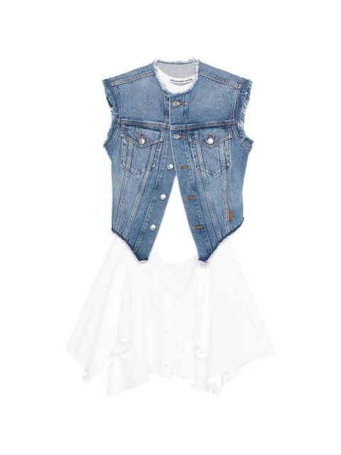 Alexander Wang frayed marbled denim jacket - White - zdjęcie produktu nr 1