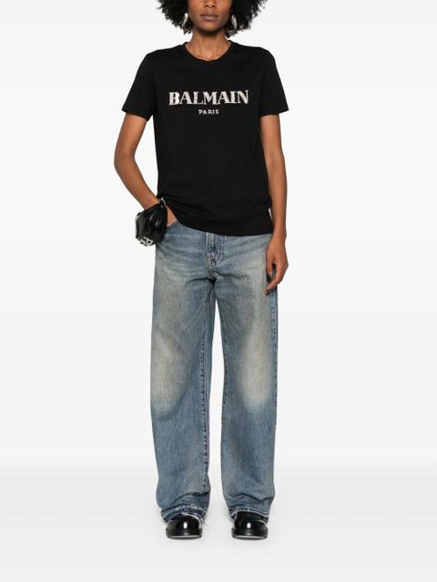 Balmain crystal-logo cotton T-shirt - Black - zdjęcie produktu nr 2