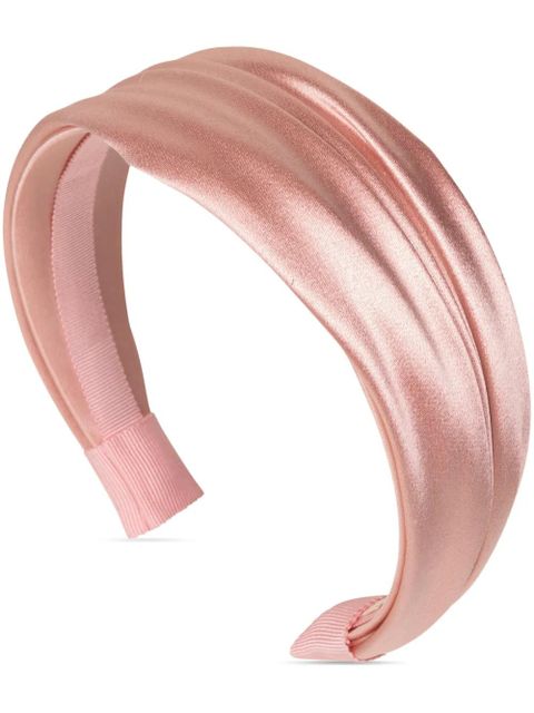 Jennifer Behr Natasha draped-satin headband - Pink - zdjęcie produktu nr 1