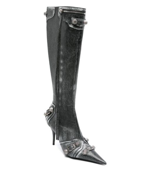 Balenciaga 90mm Cagole leather boots - Grey - zdjęcie produktu nr 2
