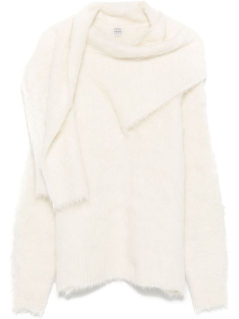 TOTEME draped-scarf sweater - Neutrals - zdjęcie produktu nr 1