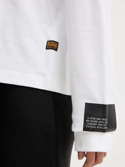 G-Star longsleeve bawełniany kolor biały D27977-C336
