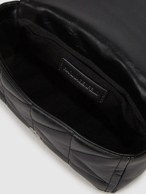 Karl Lagerfeld torebka skórzana K/KUILT kolor czarny A4W30051