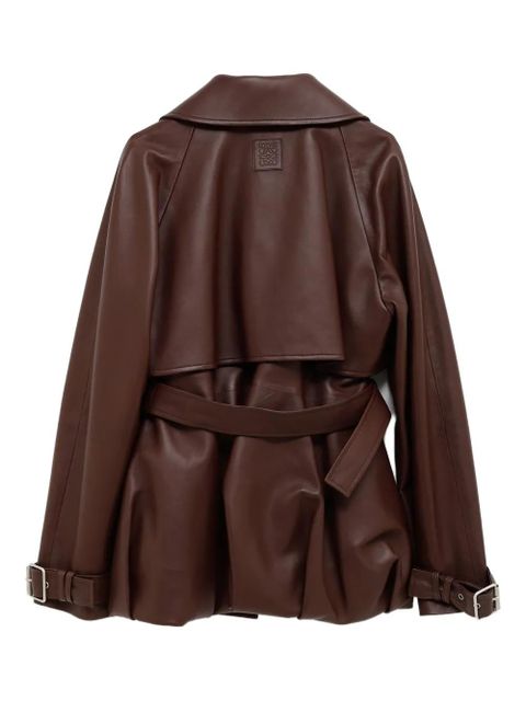 LOEWE belted leather jacket - Brown