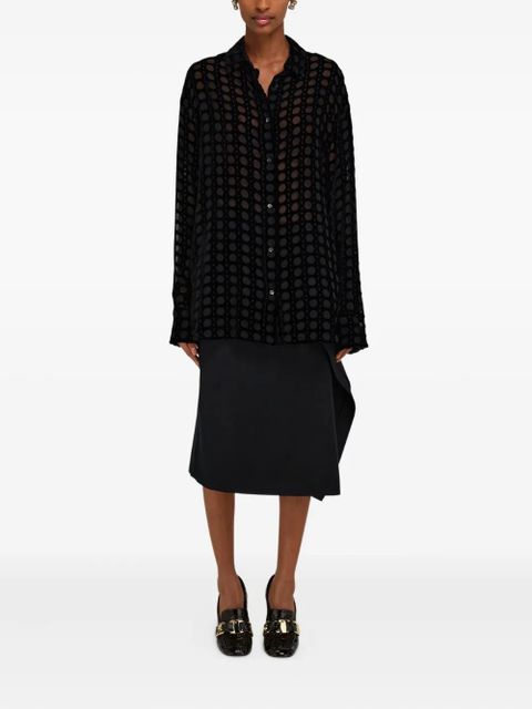 Ferragamo devoré-effect velvet shirt - Black - zdjęcie produktu nr 2