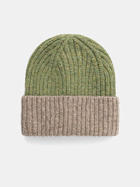 United Colors of Benetton czapka z domieszką wełny kolor zielony 6NWBDA01L - zdjęcie produktu nr 1