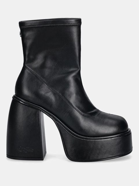 Buffalo botki Heart Sock Bootie damskie kolor czarny na słupku 1220073-BLK