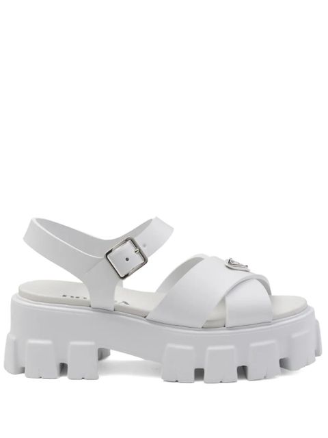 Prada triangle-logo platform sandals - White - zdjęcie produktu nr 1