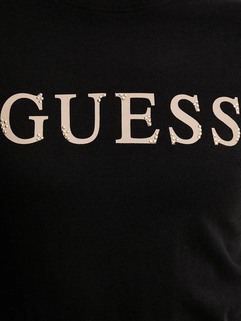 Guess t-shirt bawełniany CLELIA damski kolor czarny V5BI10 I3Z14