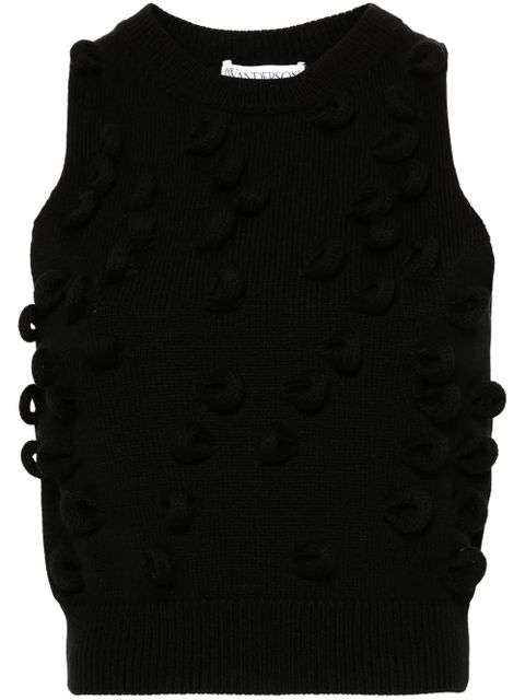 JW Anderson loop-detailing knitted tank top - Black - zdjęcie produktu nr 1