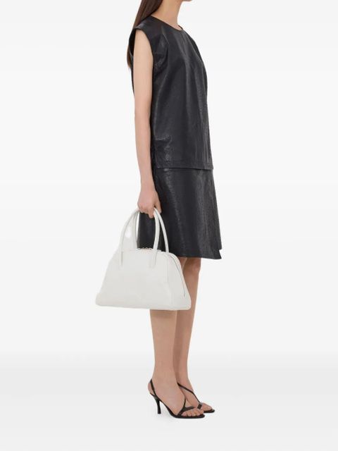 LouLou de Saison Fiza ostrich-effect leather top - Black