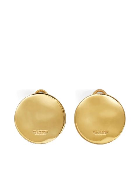 Jil Sander engraved-logo round earrings - Gold - zdjęcie produktu nr 1