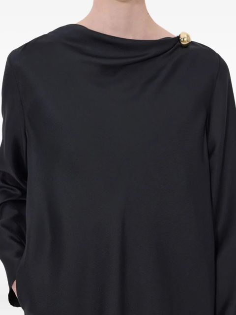 LouLou de Saison Zoya draped midi dress - Black - zdjęcie produktu nr 2