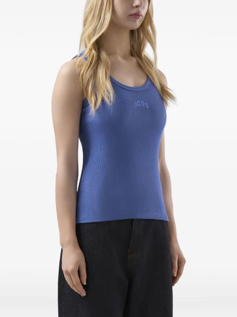 GCDS logo-embroidered tank top - Blue