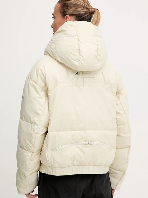 adidas by Stella McCartney kurtka kolor beżowy zimowa oversize JV8548