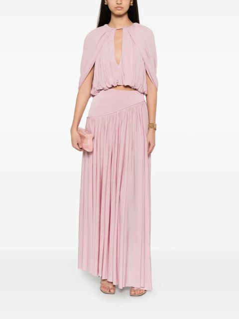 ZIMMERMANN Alchemy asymmetric-yoke gathered midi skirt - Pink - zdjęcie produktu nr 2