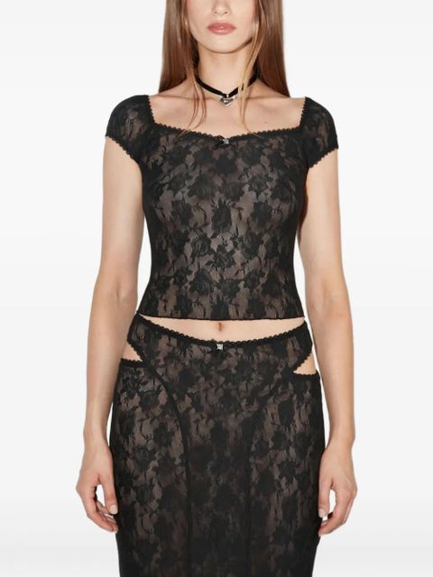 MISBHV flower-lace top - Black