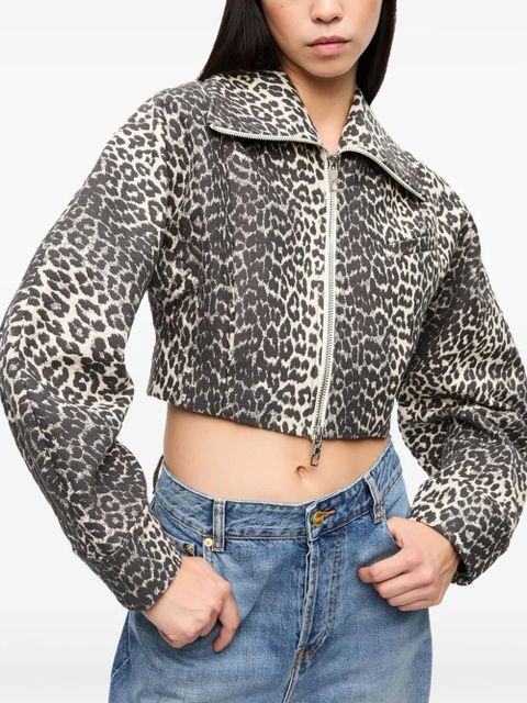 GANNI leopard-print jacket - White
