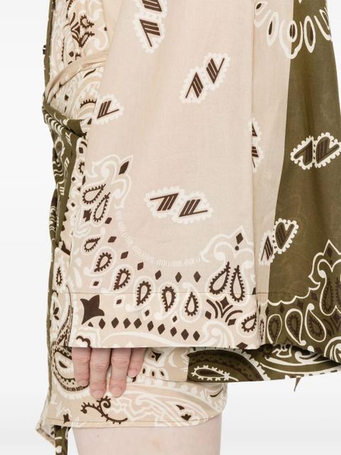 The Attico paisley-print cotton mini dress - Brown