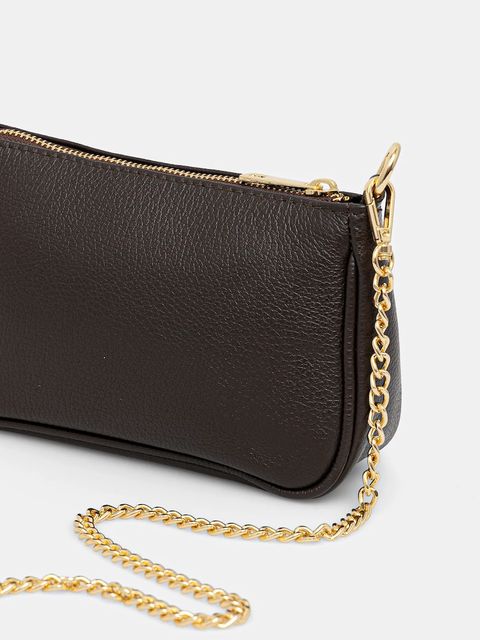 Answear.LAB torebka skórzana kolor brązowy