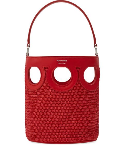 Ferragamo mini Gancini bucket bag - Red - zdjęcie produktu nr 1