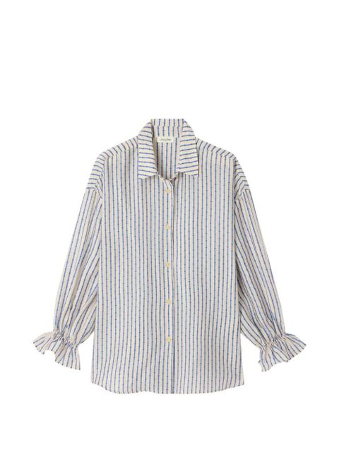 American Vintage Zivow striped ruffled-cuffs shirt - Neutrals - zdjęcie produktu nr 1