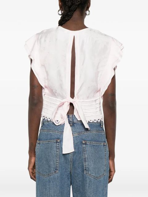 SANDRO Danna lace-detailtop - Pink