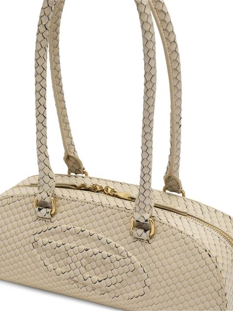 Diesel Dome embossed-logo shoulder bag - Neutrals