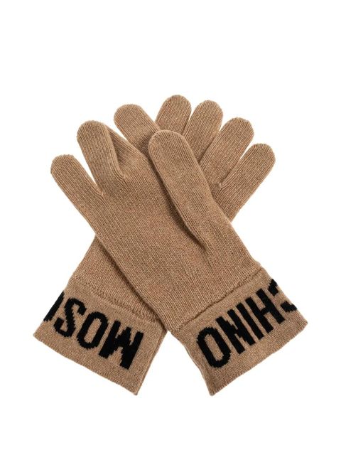 Moschino logo-detail gloves - Neutrals - zdjęcie produktu nr 1