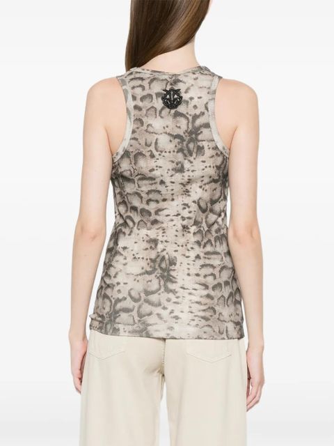 PINKO snakeskin-print tank top - Neutrals