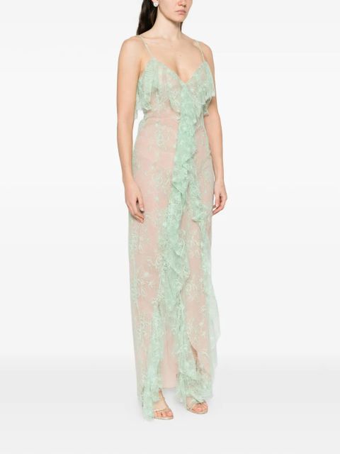 Blumarine floral-lace maxi dress - Green