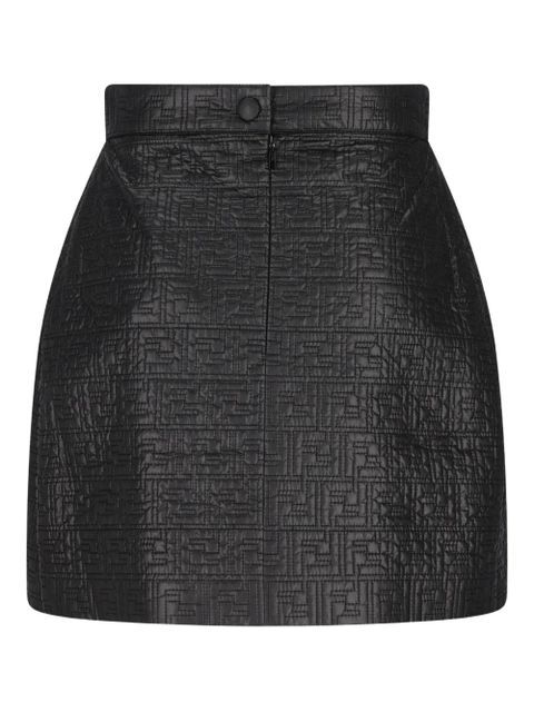 FENDI logo-pattern quilted short skirt - Black - zdjęcie produktu nr 1