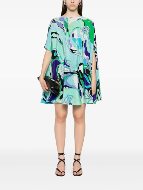 PUCCI Orchidee-print silk dress - Green - zdjęcie produktu nr 2